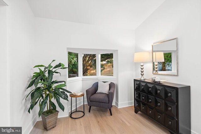 living area with light wood-type flooring