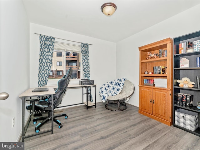 office featuring light hardwood / wood-style flooring