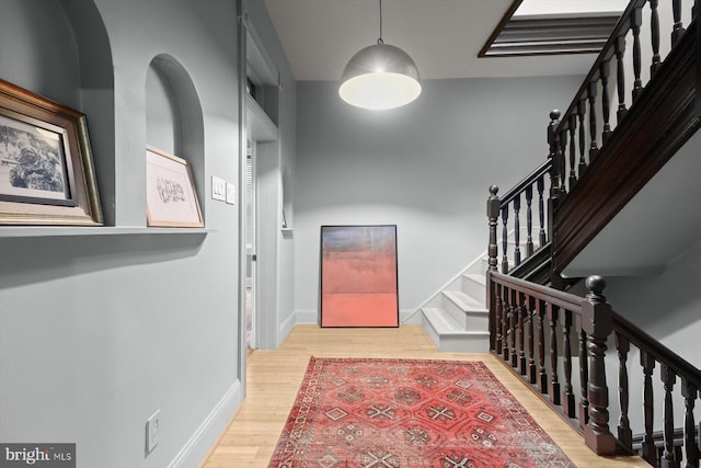 hall featuring light hardwood / wood-style floors