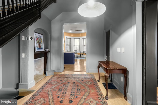 hallway featuring light hardwood / wood-style flooring