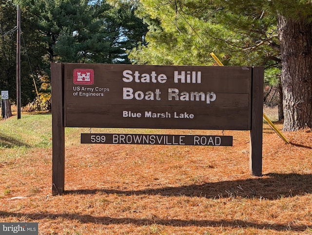 view of community sign