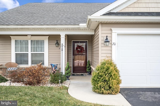 entrance to property with a garage