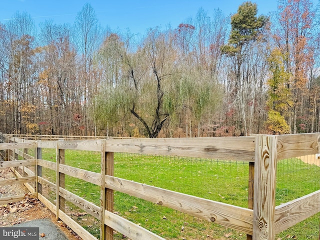 view of yard featuring a rural view