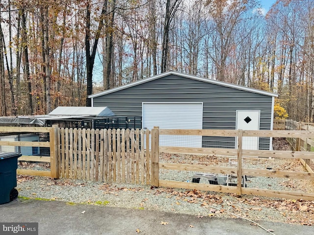 view of garage