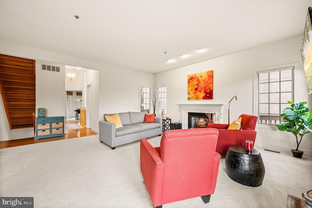 living room featuring wood-type flooring