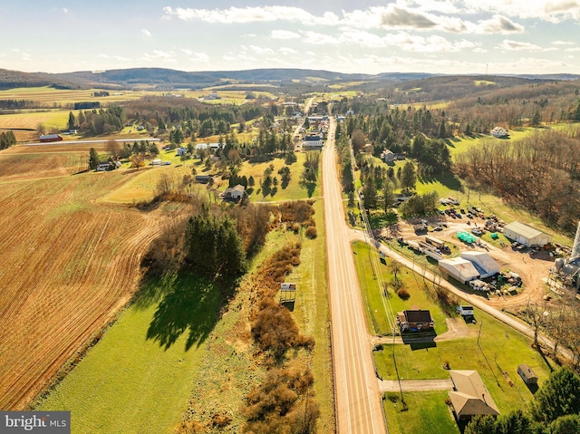 bird's eye view with a rural view