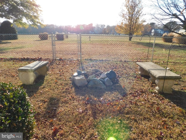 view of yard with a rural view