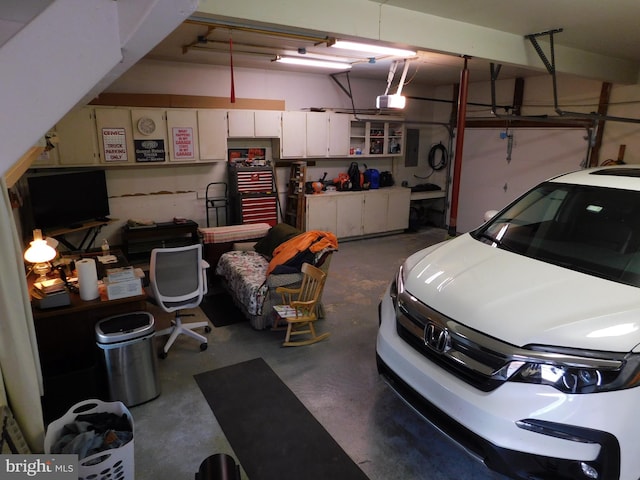 garage with electric panel