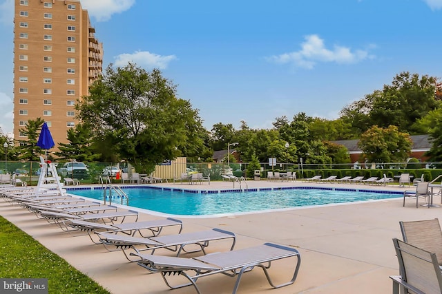 view of pool with a patio