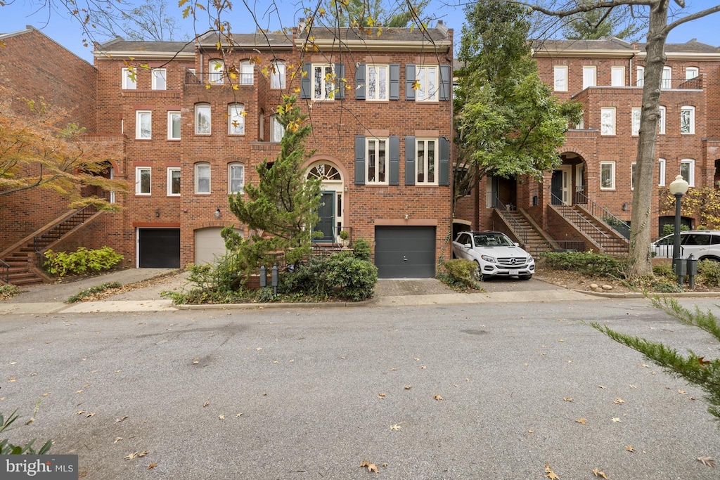 view of property featuring a garage