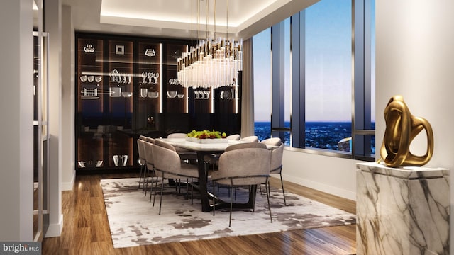 dining room featuring hardwood / wood-style flooring