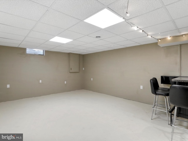 home office featuring a drop ceiling