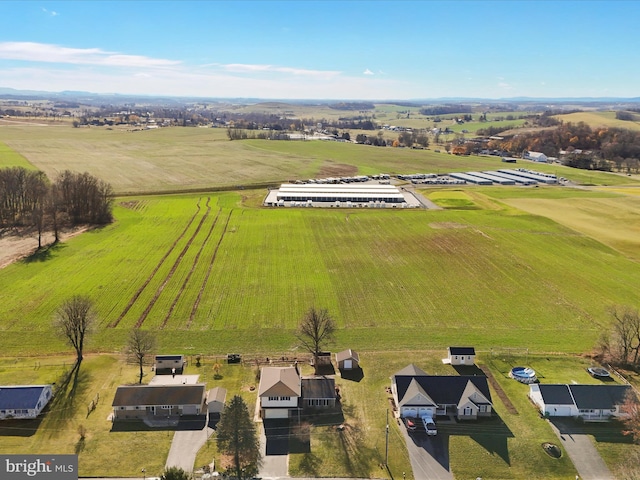 aerial view with a rural view