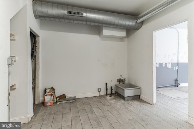 interior space with light hardwood / wood-style floors