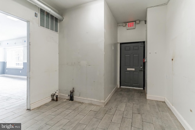 interior space with light hardwood / wood-style flooring