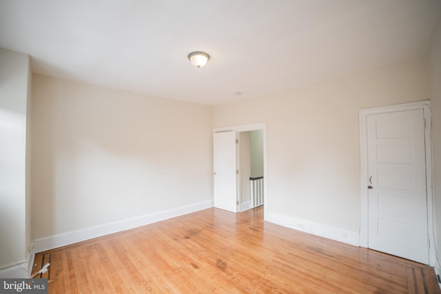 empty room featuring light wood-type flooring