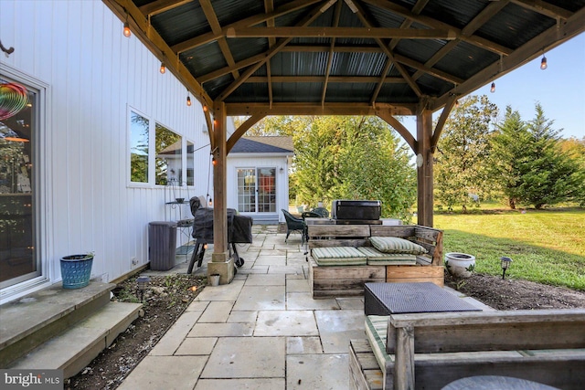 view of patio / terrace featuring a gazebo