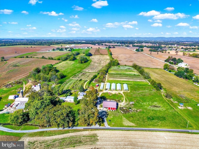 aerial view featuring a rural view