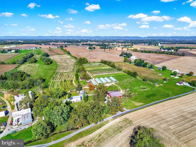 drone / aerial view featuring a rural view