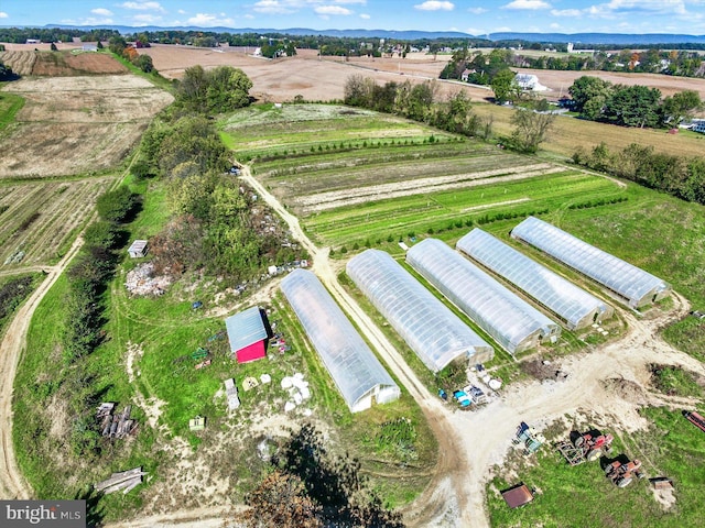 bird's eye view with a rural view