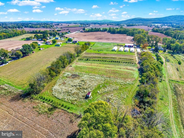 drone / aerial view with a rural view