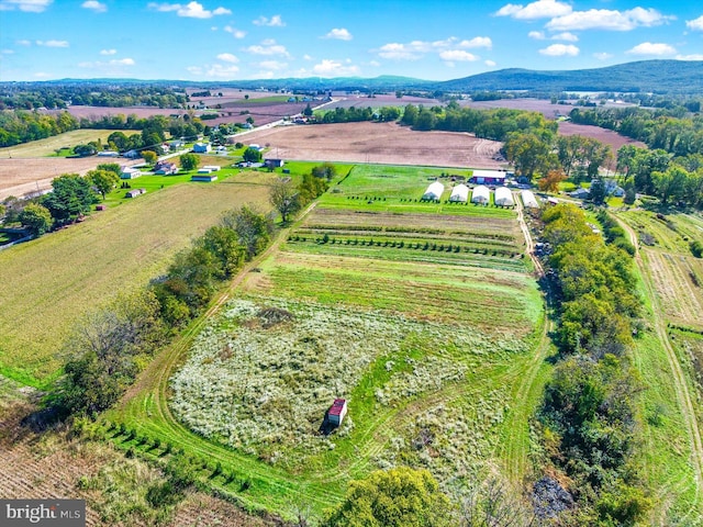 drone / aerial view with a rural view