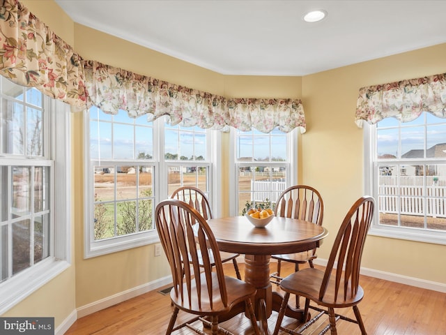 dining area featuring light hardwood / wood-style floors