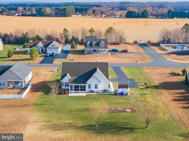 bird's eye view featuring a rural view