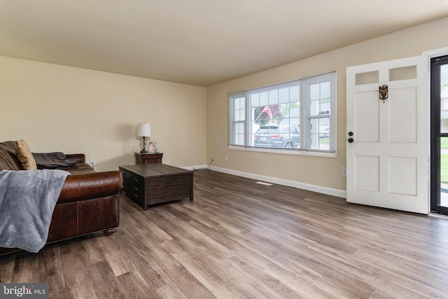 foyer entrance featuring hardwood / wood-style floors