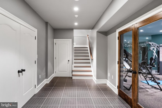 foyer entrance with french doors