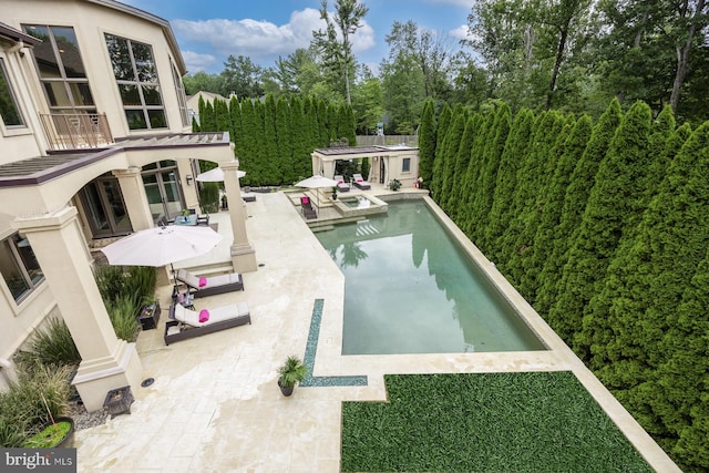 view of pool with a patio area