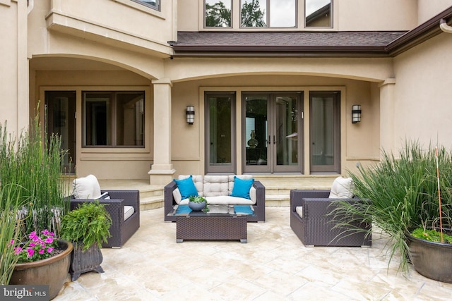 view of patio / terrace with outdoor lounge area and french doors