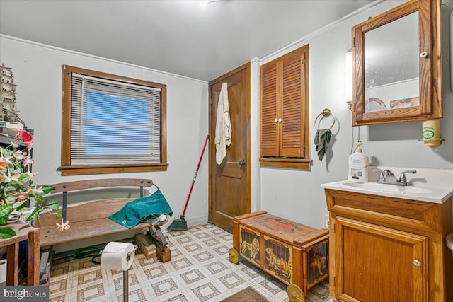 5449 Depues Rd, Bangor, PA 18013 - bathroom with vanity, tile patterned floors, and baseboards