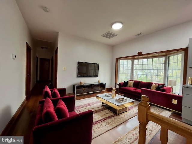 living room featuring hardwood / wood-style flooring