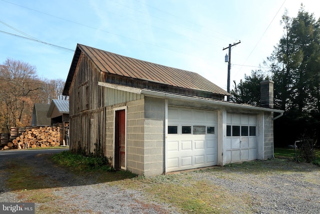 view of garage