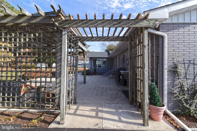 view of patio with a pergola