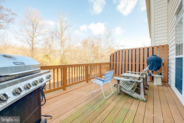 deck with a grill