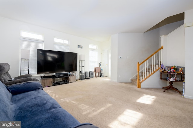 living room with carpet floors