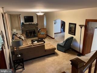 view of carpeted living room