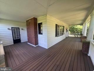 deck with a porch