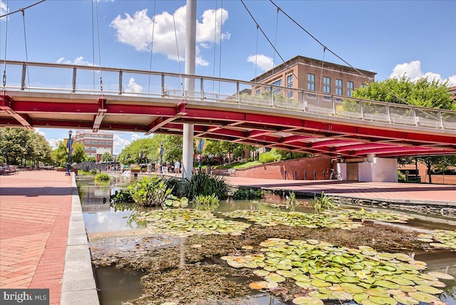 view of community featuring a water view