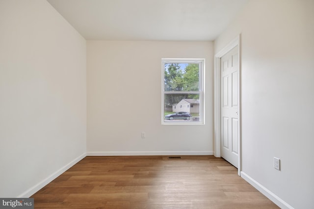 empty room featuring light hardwood / wood-style flooring