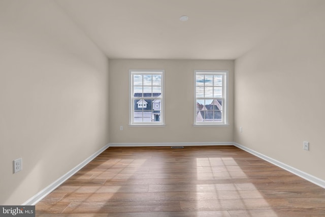 empty room featuring light hardwood / wood-style flooring