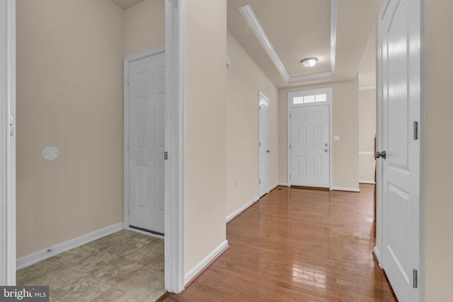 entryway with light wood-type flooring