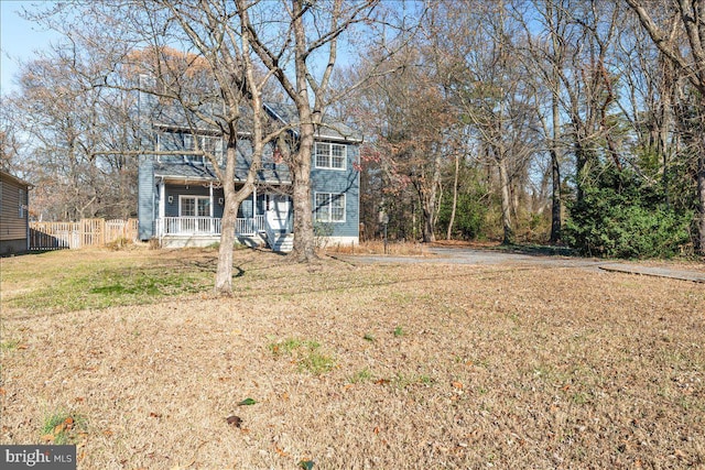 view of yard with a porch