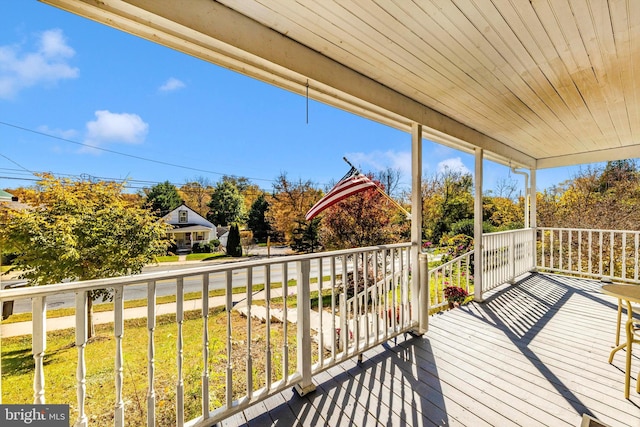 wooden deck with a porch