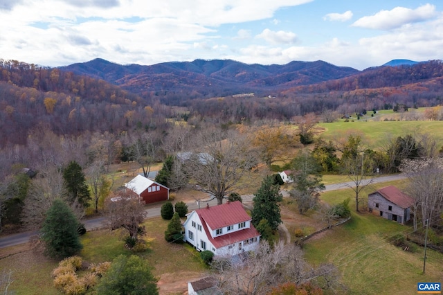 aerial view featuring a mountain view