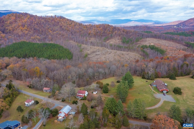 aerial view featuring a mountain view