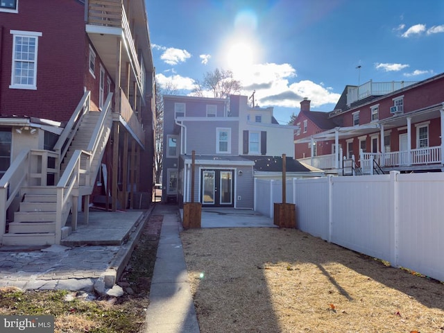 back of house with a patio