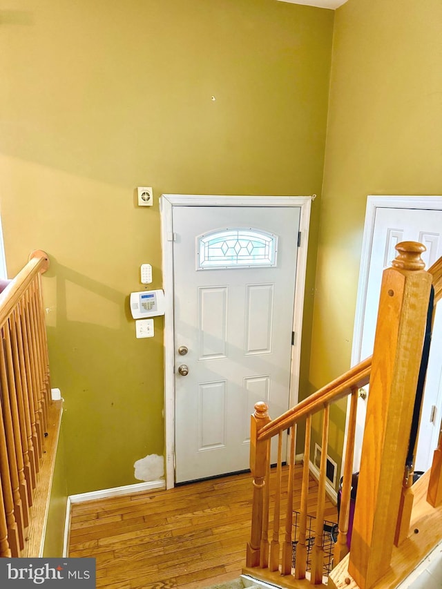 foyer entrance featuring light wood-type flooring